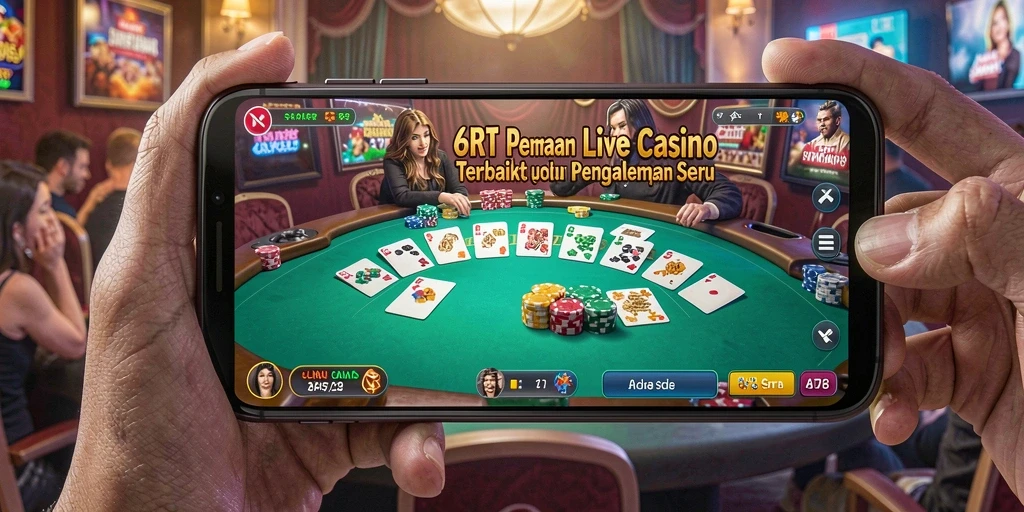 Screenshot utama 6RT menampilkan keseruan gameplay Live Casino yang interaktif.