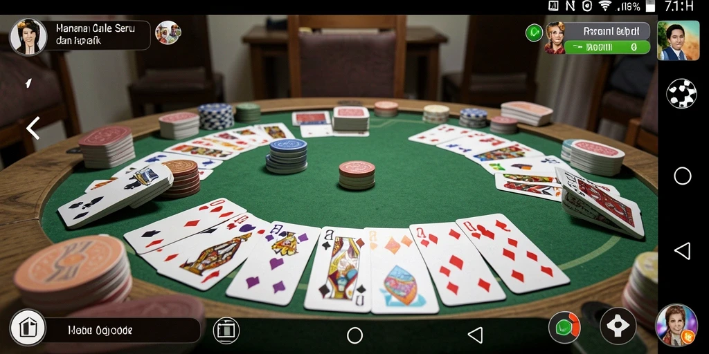 Screenshot gameplay 71H menampilkan suasana seru permainan Gaple.