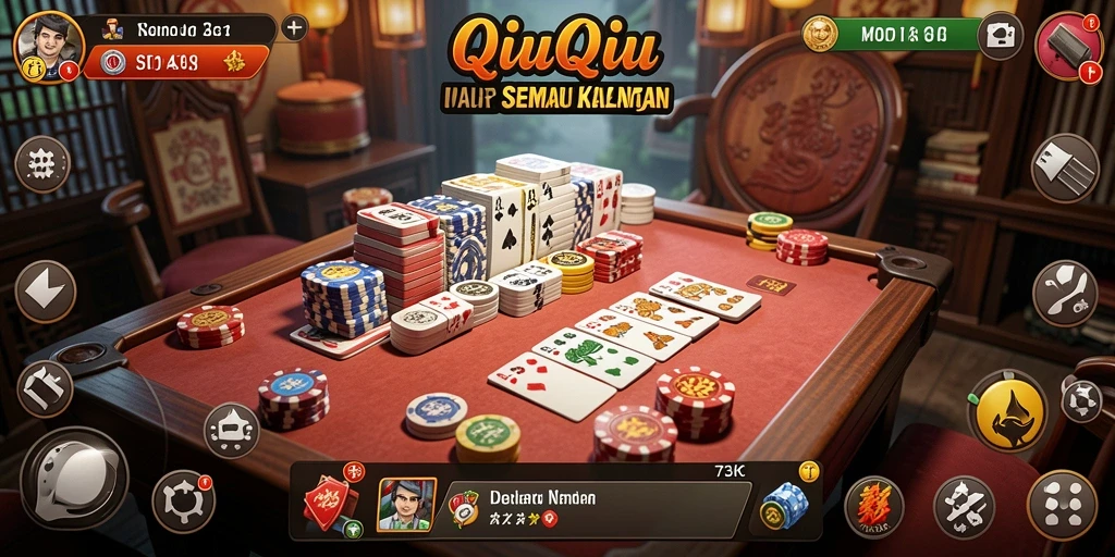 Tampilan gameplay QiuQiu yang seru dan menantang.