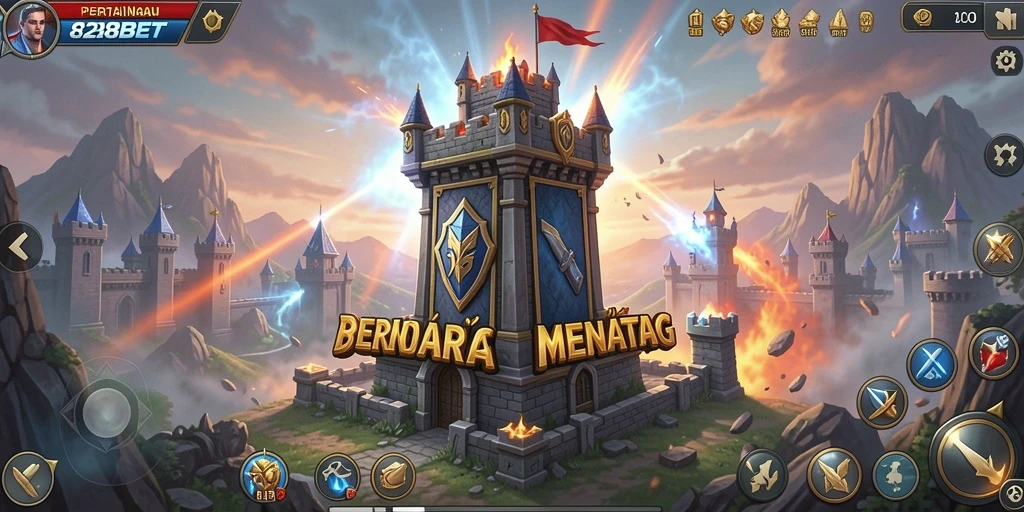 Screenshot gameplay 828BET menampilkan aksi seru Tower Defense.