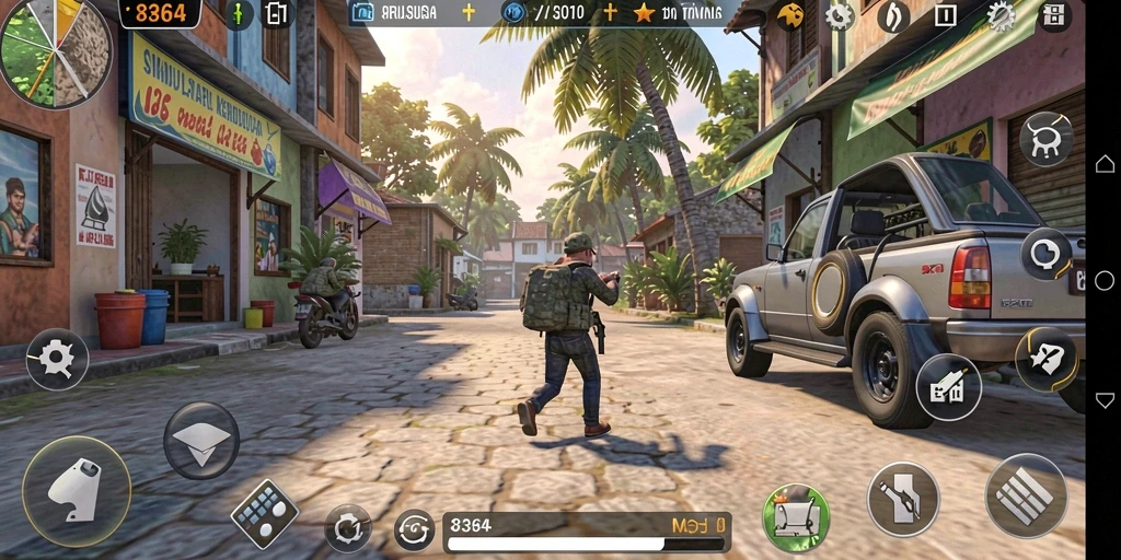 Tangkapan layar utama menampilkan gameplay simulator yang seru dan interaktif.