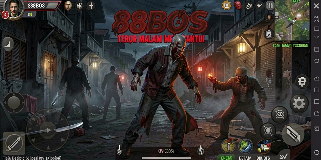 Tangkapan layar gameplay mencekam dari 88BOS yang menunjukkan suasana Horror.