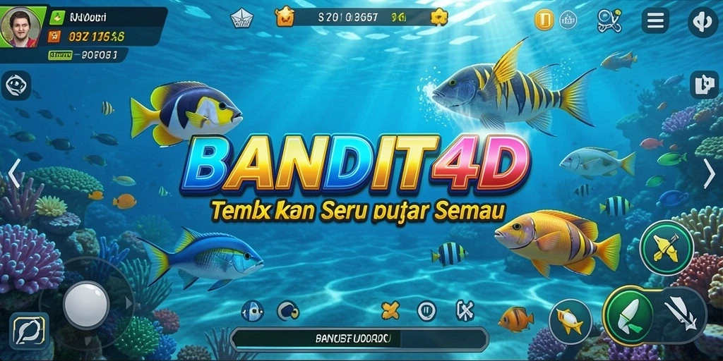 Screenshot utama BANDIT4D menampilkan aksi seru menembak ikan.