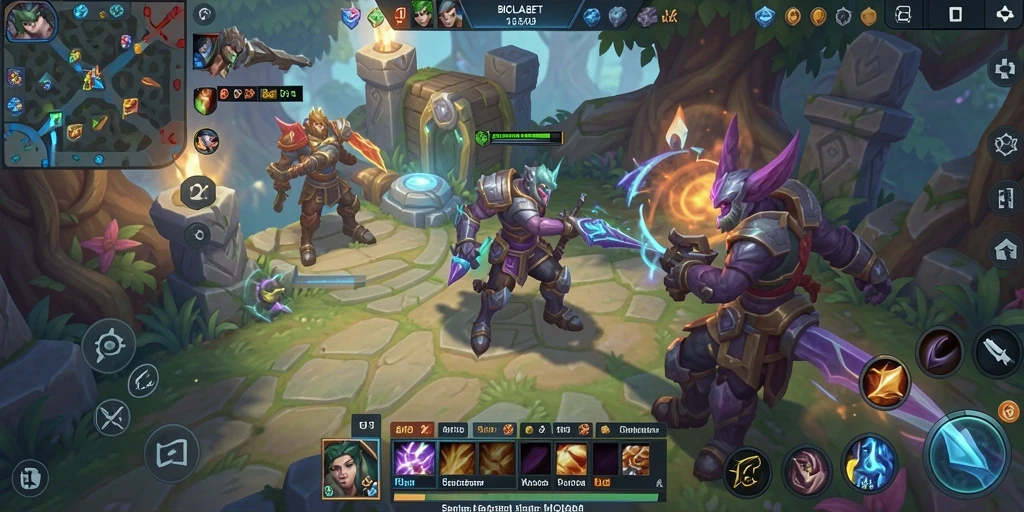 Tampilan gameplay MOBA yang mendebarkan di BIOLABET.