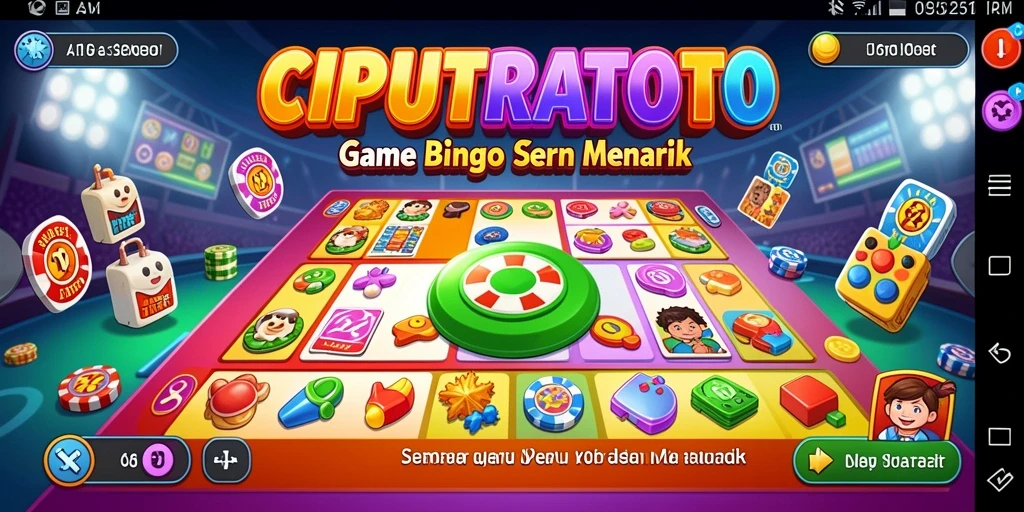 Screenshot gameplay Bingo di CIPUTRATOTO yang penuh warna.