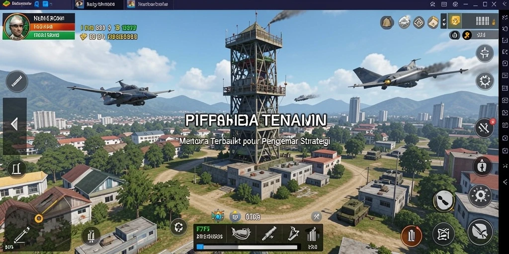 Tangkapan layar gameplay F7F7 yang menampilkan menara pertahanan melawan gelombang musuh.