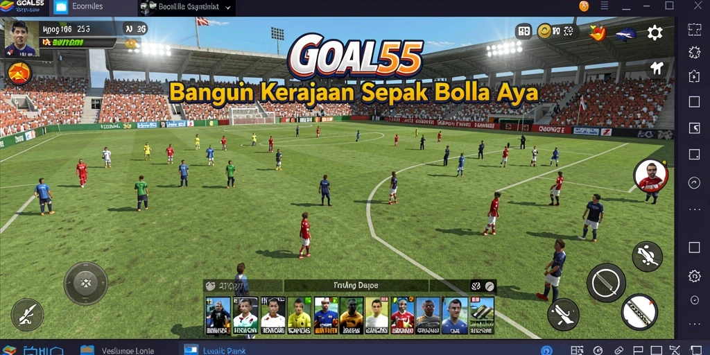 Tangkapan layar gameplay GOAL55 yang menampilkan strategi pertandingan Tycoon.