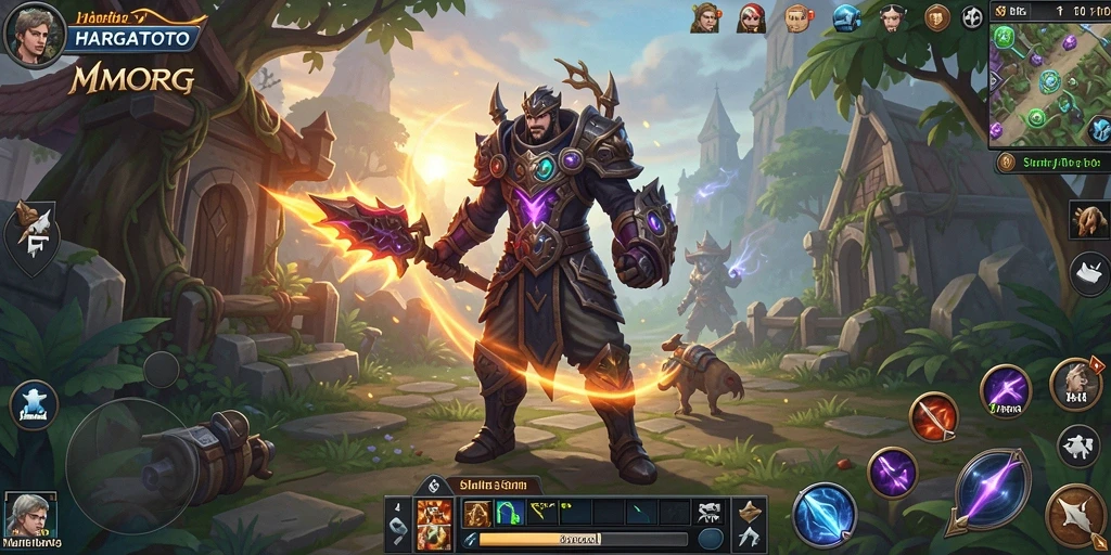 Tangkapan layar gameplay HARGATOTO yang menunjukkan pertempuran epik dan kolaborasi pemain.
