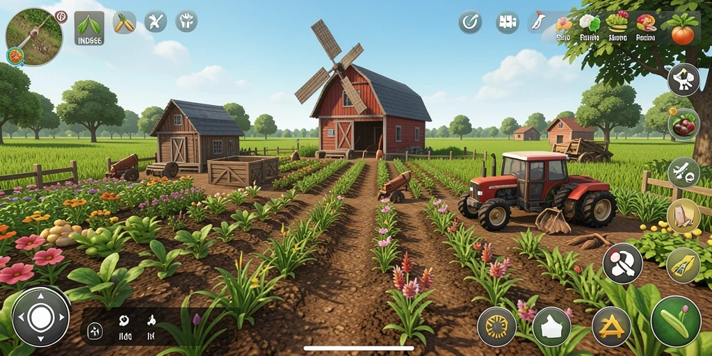 Tampilan gameplay yang seru dan interaktif dalam game Farming.