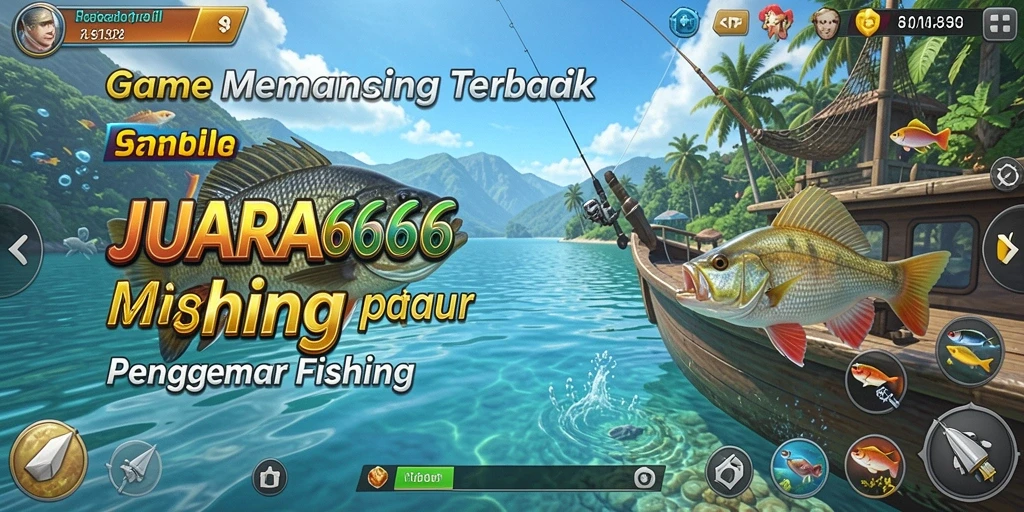 Gameplay JUARA666 menampilkan aksi memancing yang seru dan grafis yang memukau.