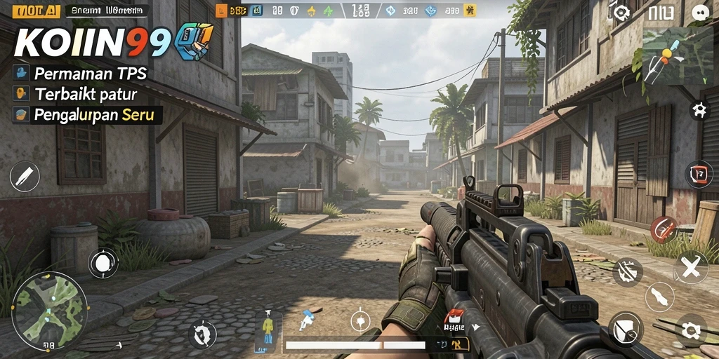 Screenshot gameplay KOIN99 menampilkan aksi seru di medan perang.
