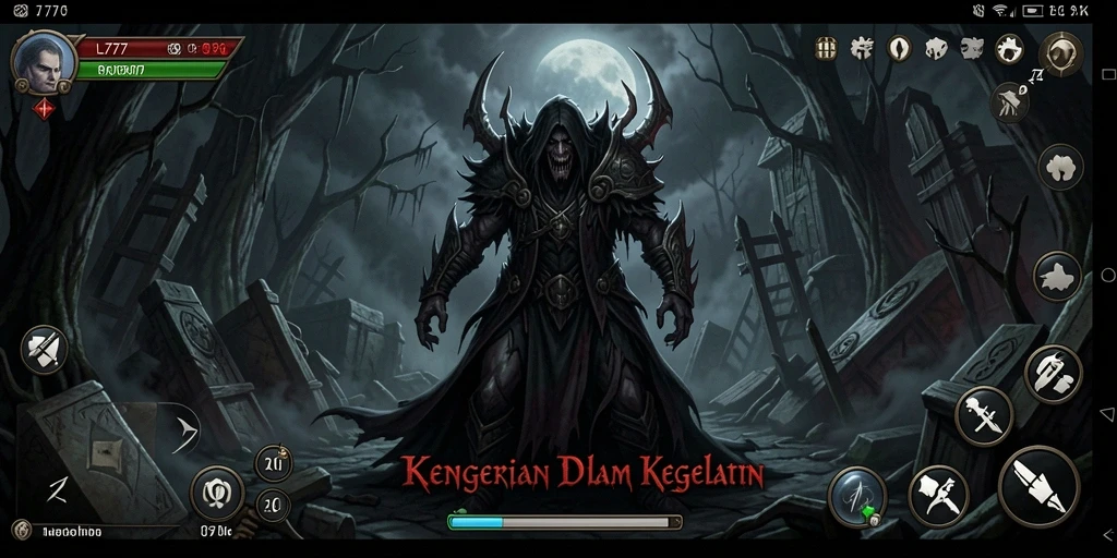 Tangkapan layar gameplay L777 menampilkan suasana Horror yang mencekam.