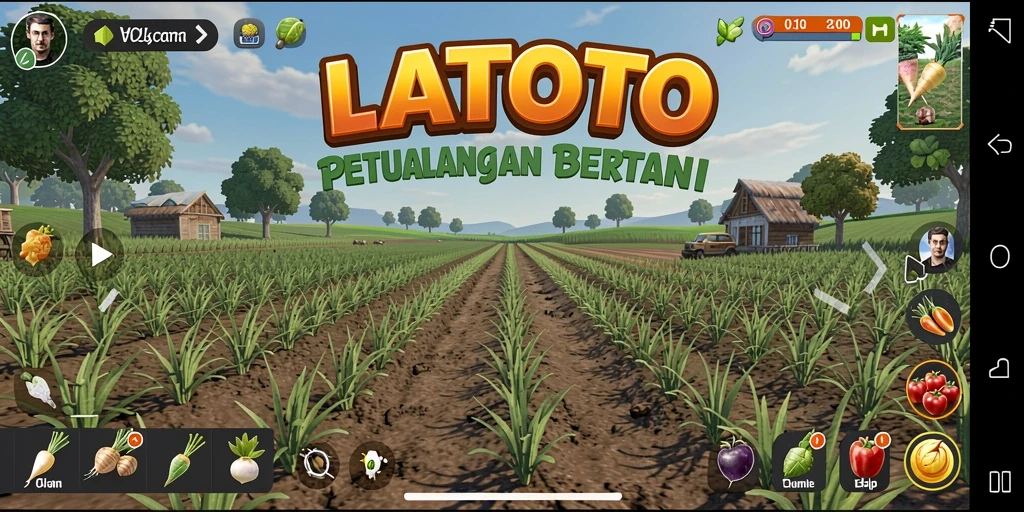 Tampilan gameplay LATOTO yang menyenangkan dan interaktif di dunia pertanian.