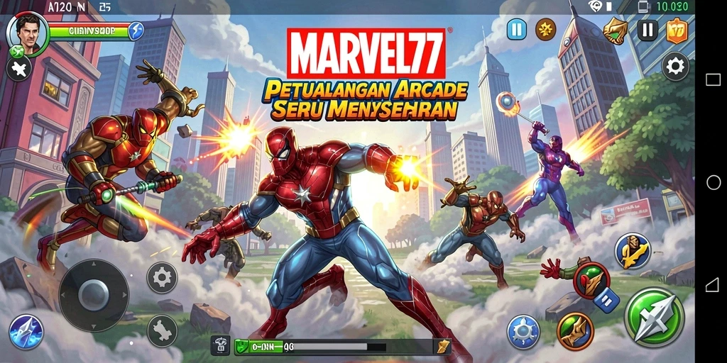 Tangkapan layar gameplay MARVEL77 menampilkan aksi seru dan grafis yang memukau.