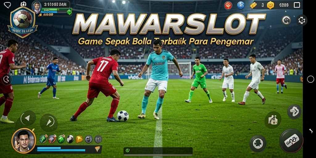 Tampilan gameplay seru di lapangan sepak bola.