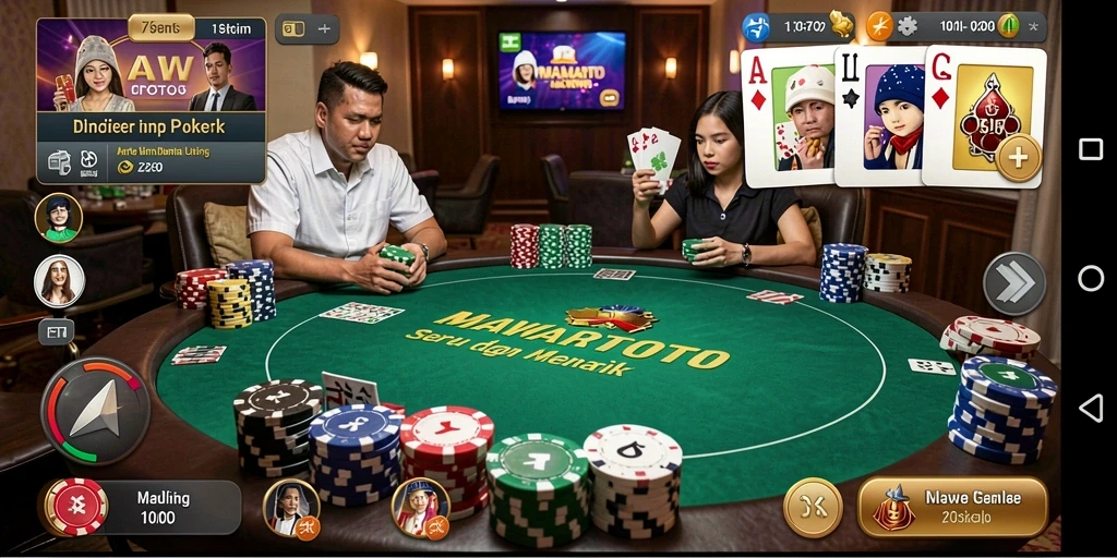 Tampilan gameplay seru di MAWARTOTO saat bermain Poker.