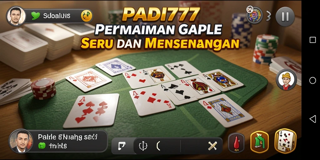 Tampilan gameplay seru saat bermain Gaple di PADI777