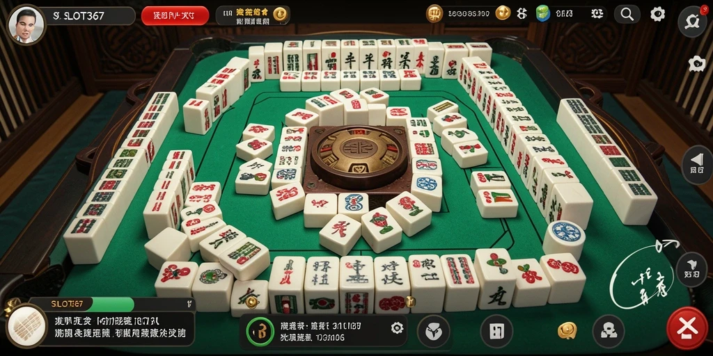 Tampilan gameplay SLOT367 dengan grafis Mahjong yang menarik.