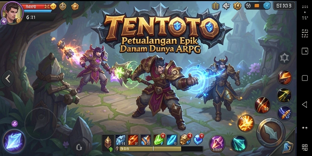Screenshot TENTOTO memperlihatkan aksi tempur seru dalam dunia ARPG.