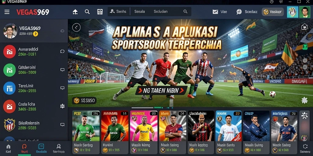 Tampilan menarik dan gameplay interaktif dari aplikasi Sportsbook.