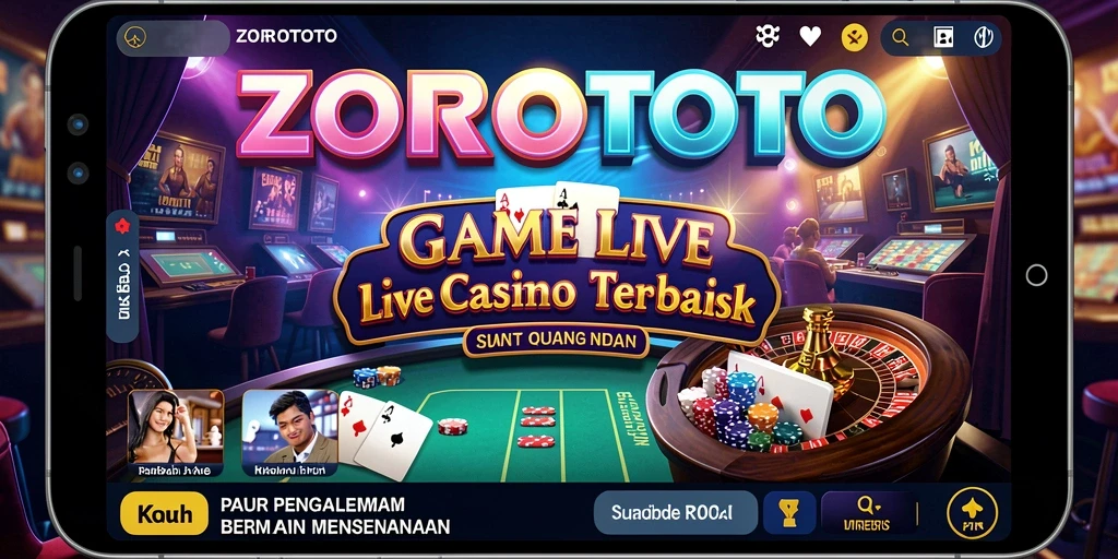 Screenshot ZOROTOTO menampilkan dealer langsung dalam permainan kasino yang mendebarkan.